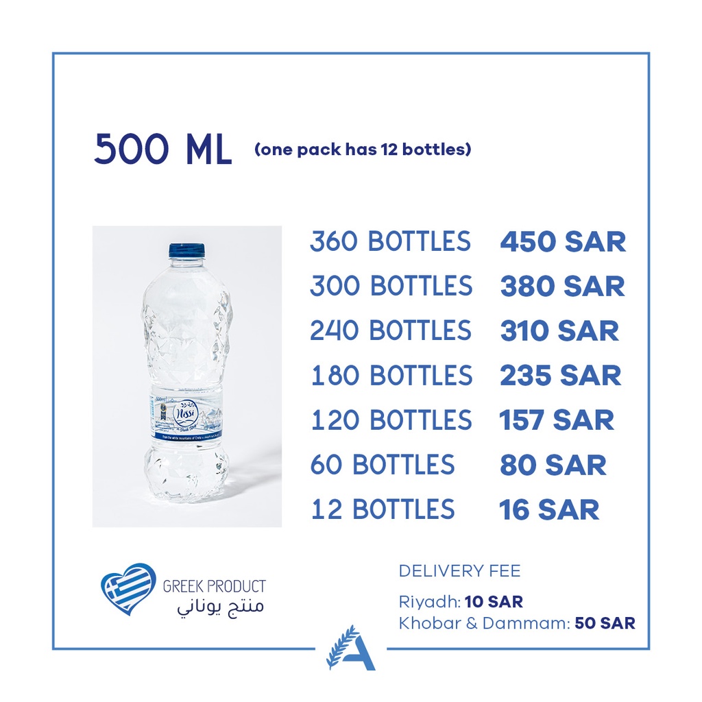 Nissi Greek Mountain Spring Water 500ml (12pc)