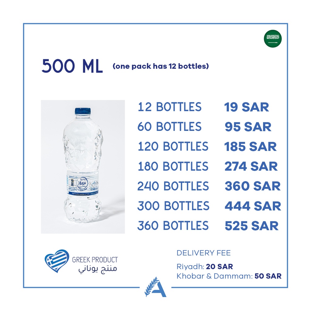 Nissi Greek Mountain Spring Water 500ml (12pc)
