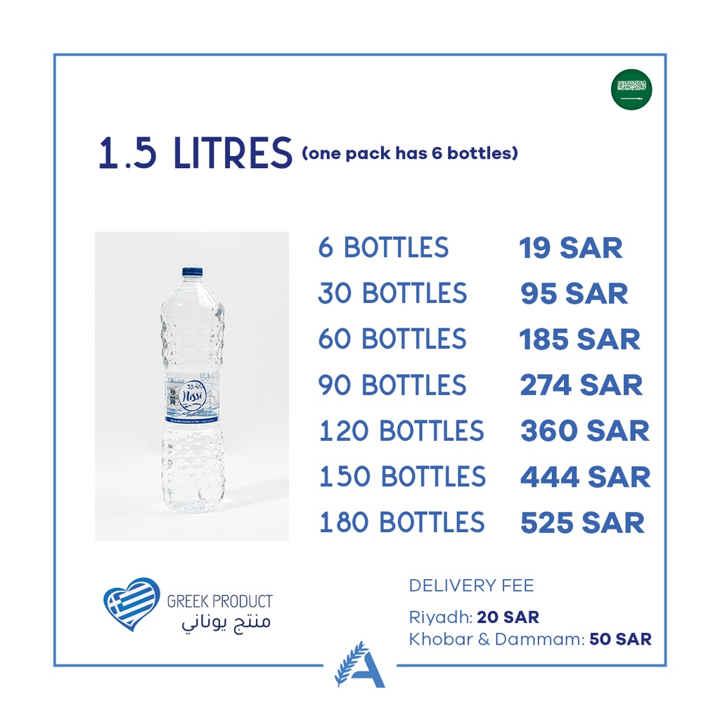 Nissi Greek Mountain Spring Water 1.5L (6pc)
