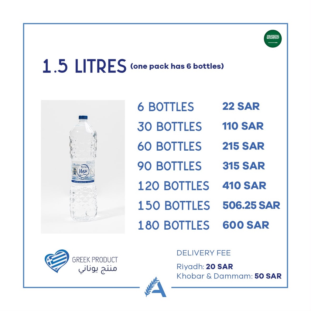 Nissi Greek Mountain Spring Water 1.5L (6pc)