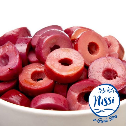 Organic Greek Nissi Kalamon Olives Large Sliced 500g